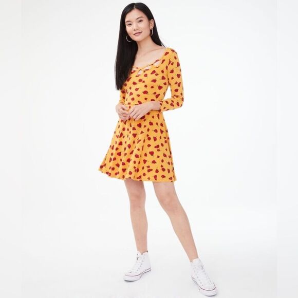 SERIOUSLY SOFT by AEROPOSTALE Floral Skater Dress in Yellow and Red - Picture 2 of 8